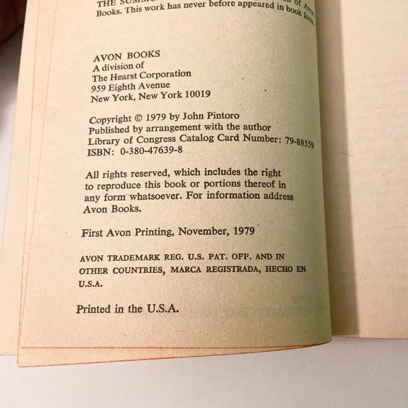Vintage 1979 The Summoning A New  Word for Fear John Pintoro Paperback - Picture 9 of 14